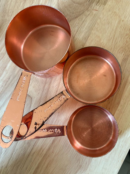 Copper measuring cup set