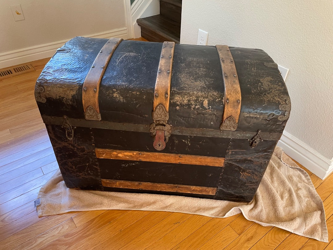 Antique domed steamer trunk