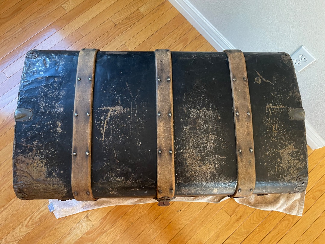 Antique domed steamer trunk