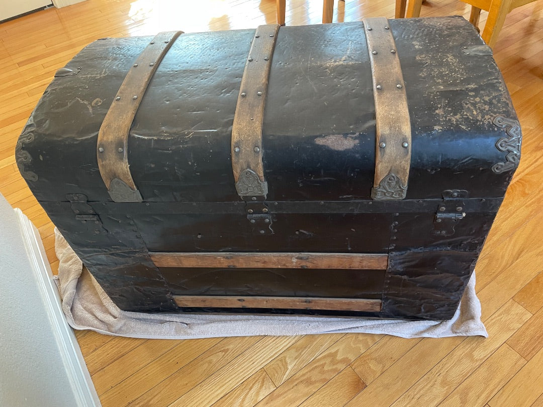 Antique domed steamer trunk