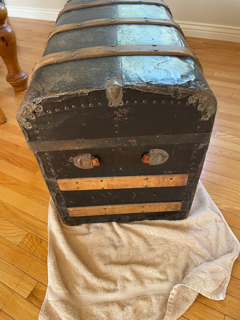 Antique domed steamer trunk