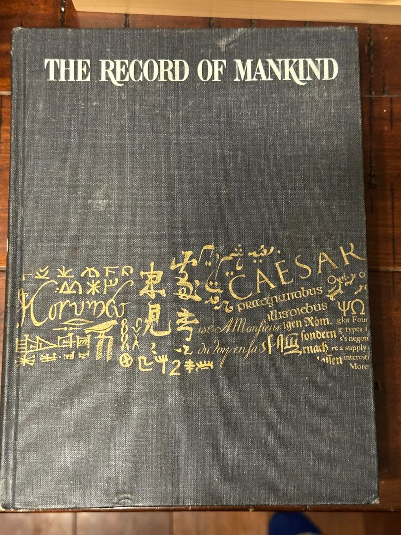 Hardcover The Record of Mankind, 10 x 5 x 2