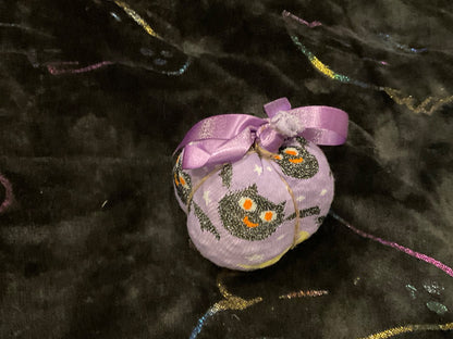 Purple and Black Handmade Purple Bat Pumpkin, Mini