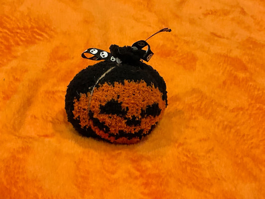 Orange and Black Handmade Rustic Orange and Black Pumpkins, Mini