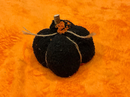 Orange and Black Handmade Rustic Orange and Black Pumpkins, Mini