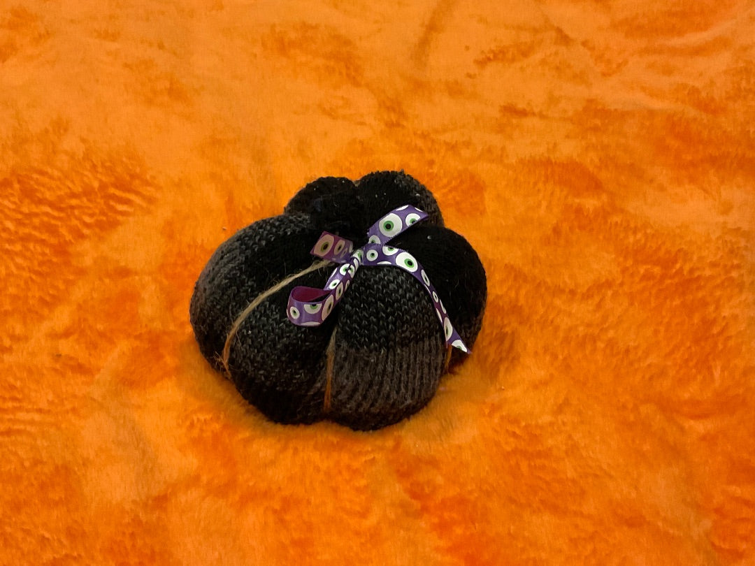 Black Handmade Rustic Black Pumpkin, Mini