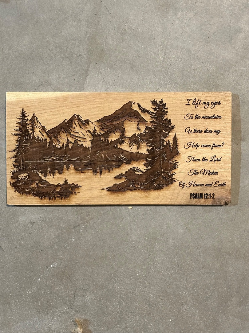 3D engraving Mountain Scene, 6x11