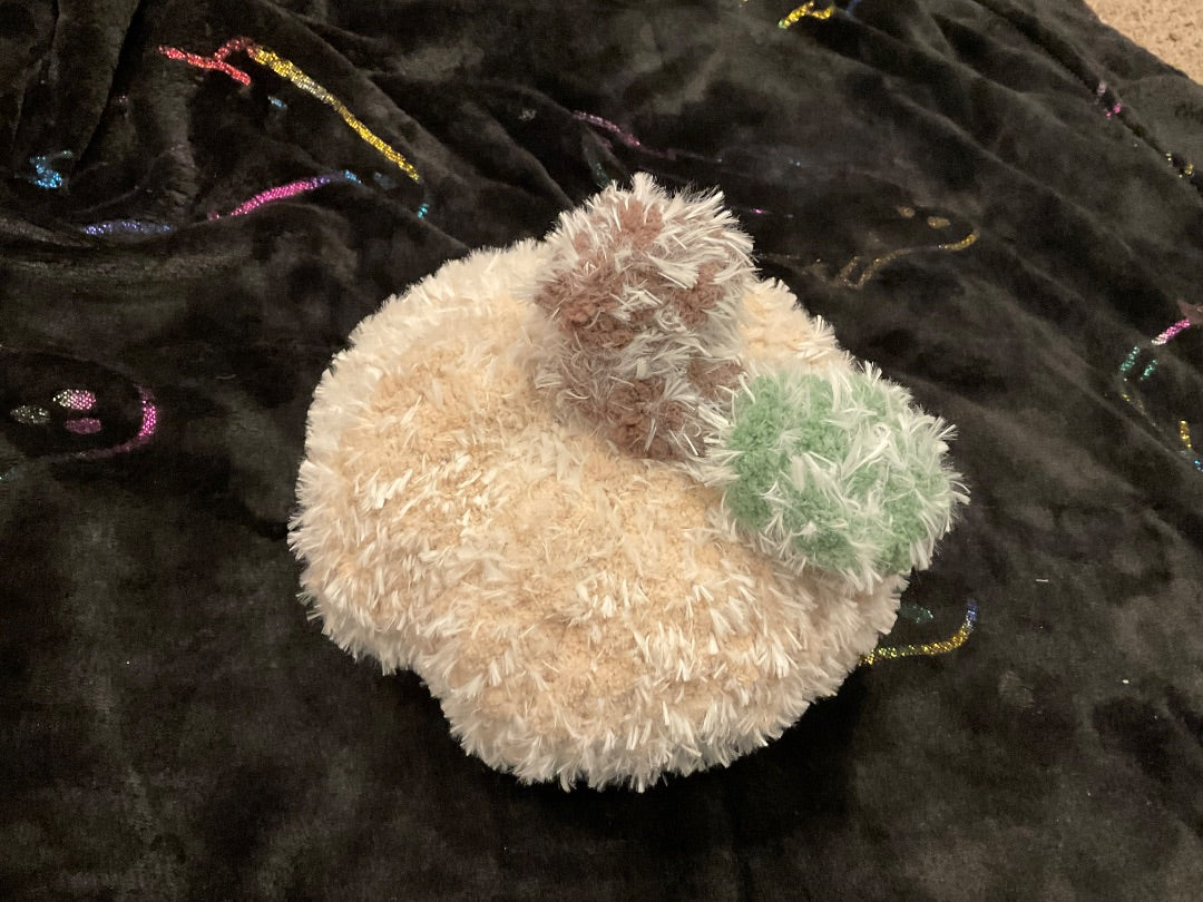 Frosted Ivory Handmade Frosted Hand Knit Pumpkins, Small