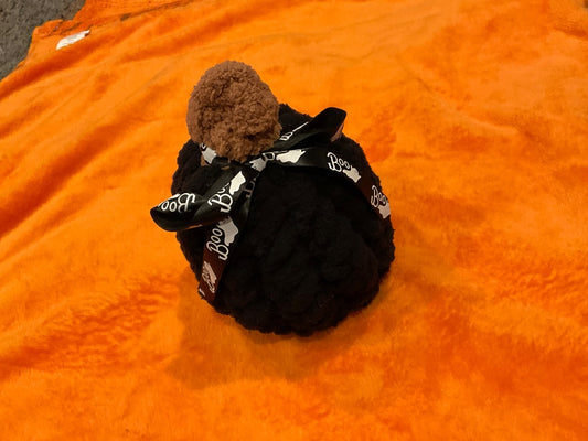 Black Handmade Black Hand Knit Pumpkin, Small
