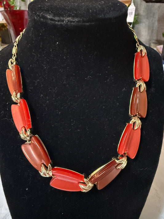 Orange and brown Lisner Necklace