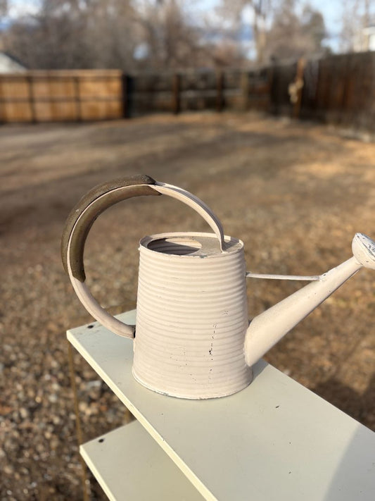 Vintage Watering Can with wooden handle