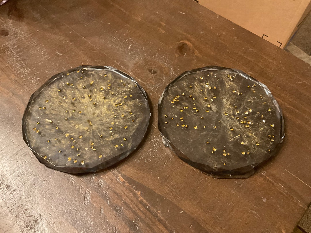 Golds and Grays Handmade Moon and Star-Catchers