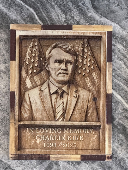 3D engraved Charlie Kirk Memorial, 5x7