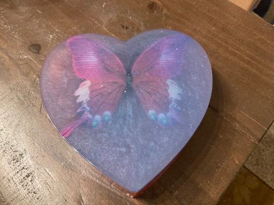 Orange and Purple Handmade Butterfly Heart