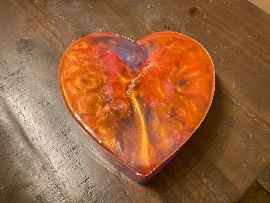 Orange and Purple Handmade Butterfly Heart