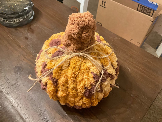 Multi Handmade Hank Knit Pumpkin, Small