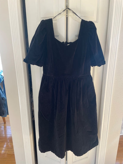 Laura Ashley/Joanie Clothing black velvet dress, XL