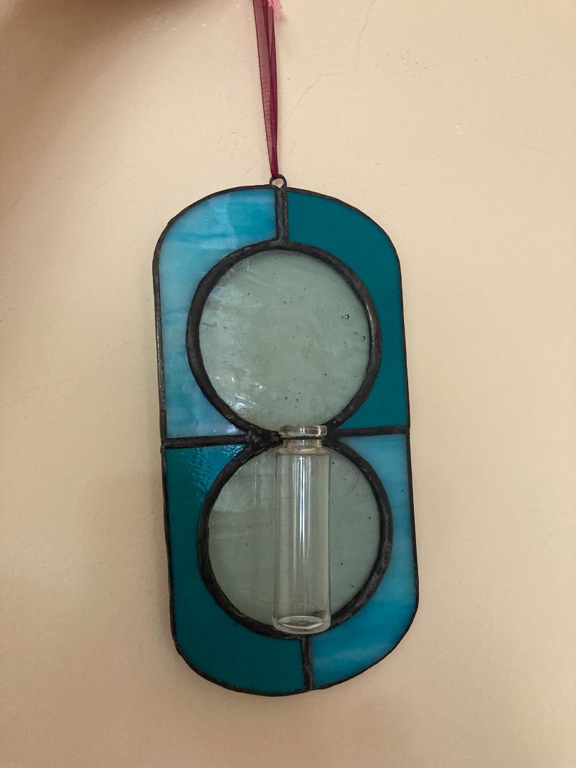 teal  Stained glass plant propagation station