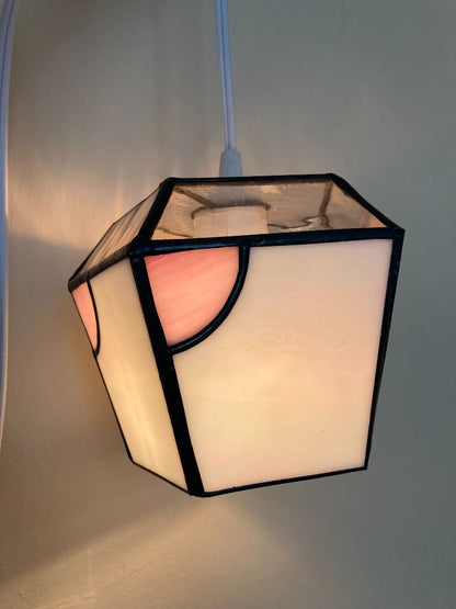 pink  Stained glass hanging pendant lamp
