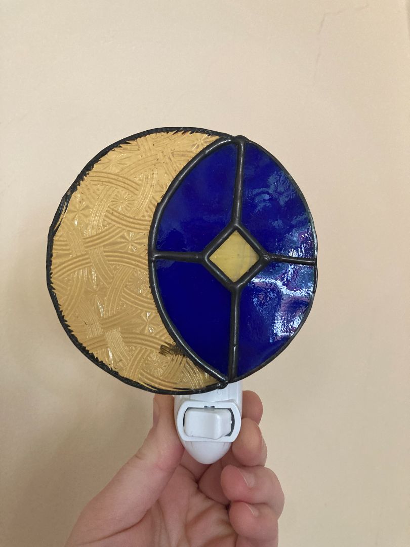 multi  Stained Glass Goodnight Moon Nightlight