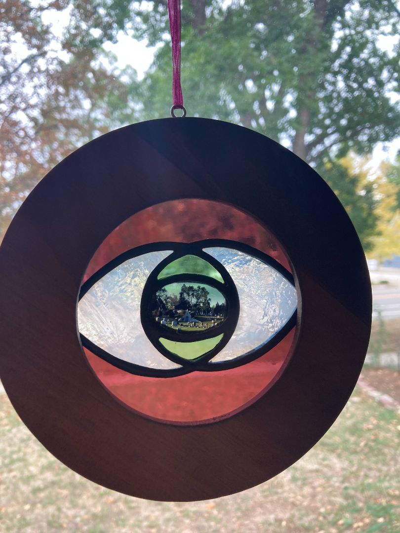 purple  Stained Glass Eye Spy Graveyard