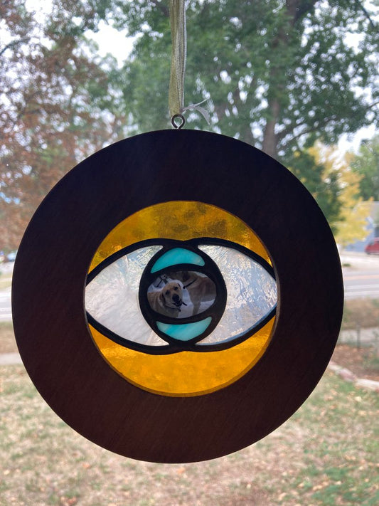 yellow  Stained Glass Eye Spy Doggos