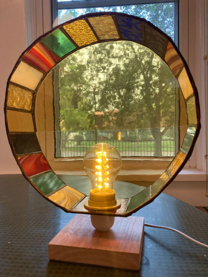 multi  Stained Glass Circular Lamp