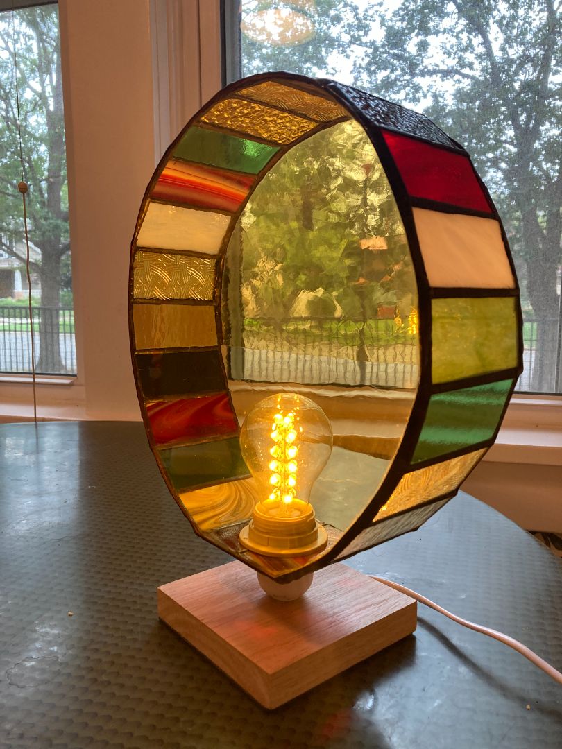 multi  Stained Glass Circular Lamp