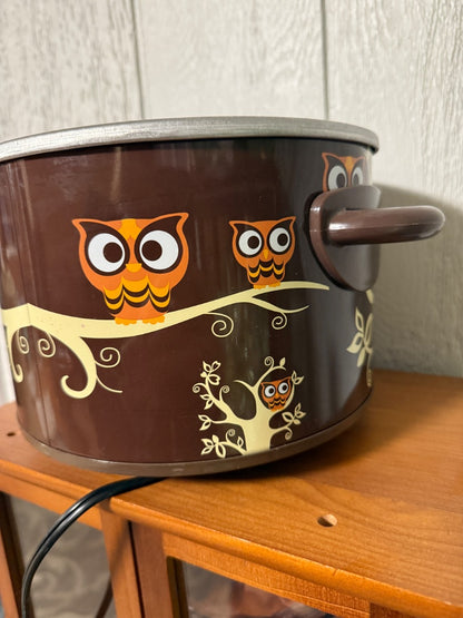 Brown Crock Pot Owl Crockpot, 2.5 quart