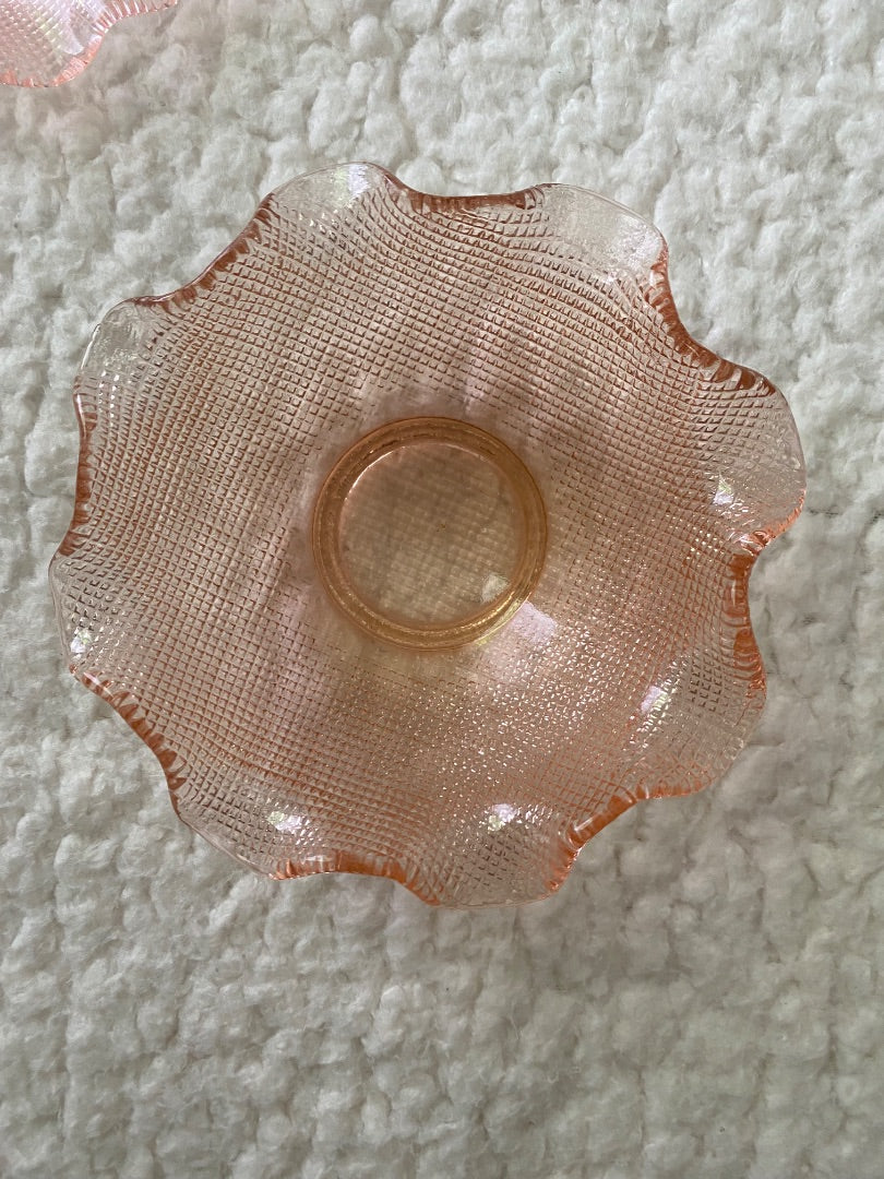 PINK Italian Colony Ruffles waffle bowl and saucer, 5.5