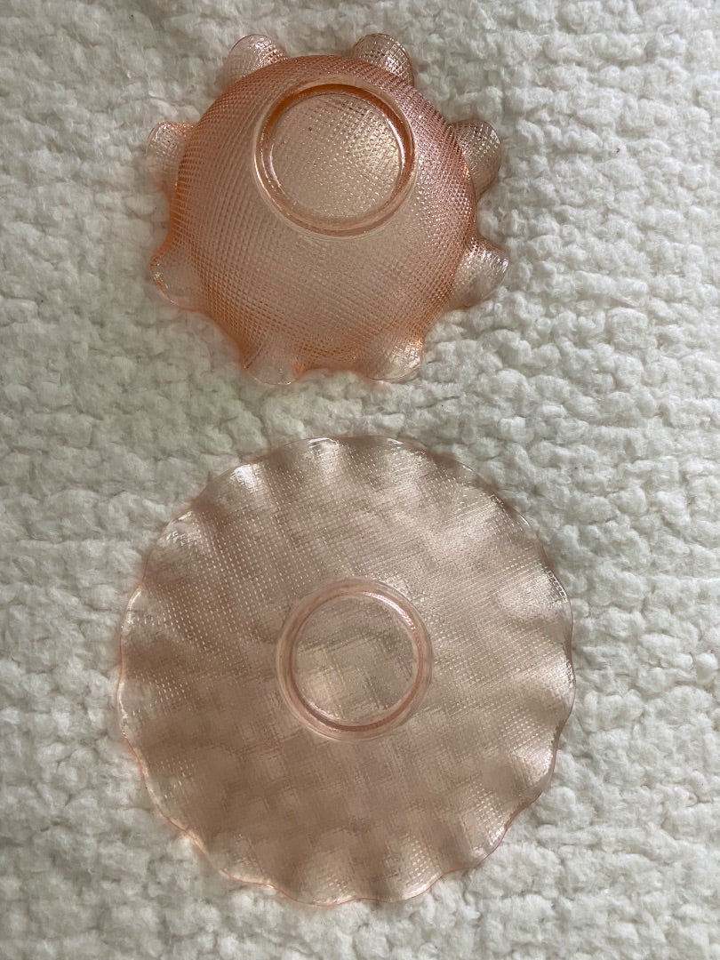 PINK Italian Colony Ruffles waffle bowl and saucer, 5.5