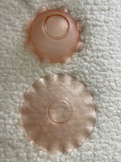 PINK Italian Colony Ruffles waffle bowl and saucer, 5.5