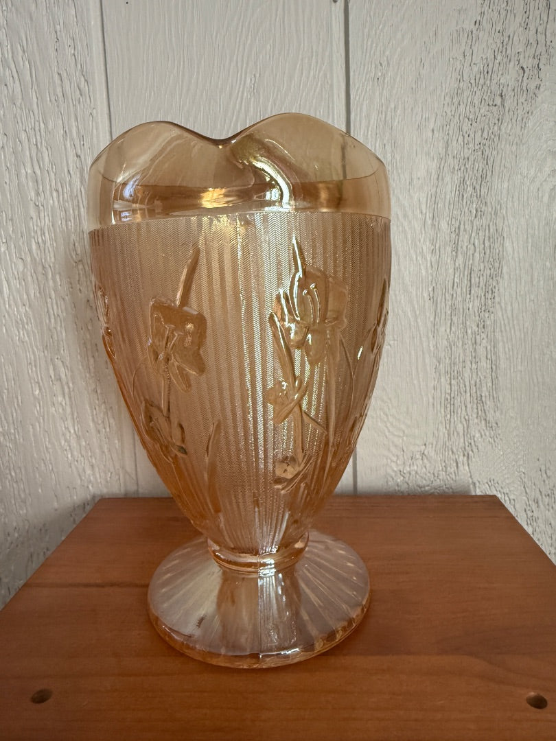 Marigold Jeanette Glass Jeanette Glass Carnival Glass Pitcher, 9” tall