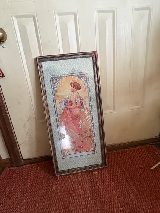 Multi colors Mucha Framed art