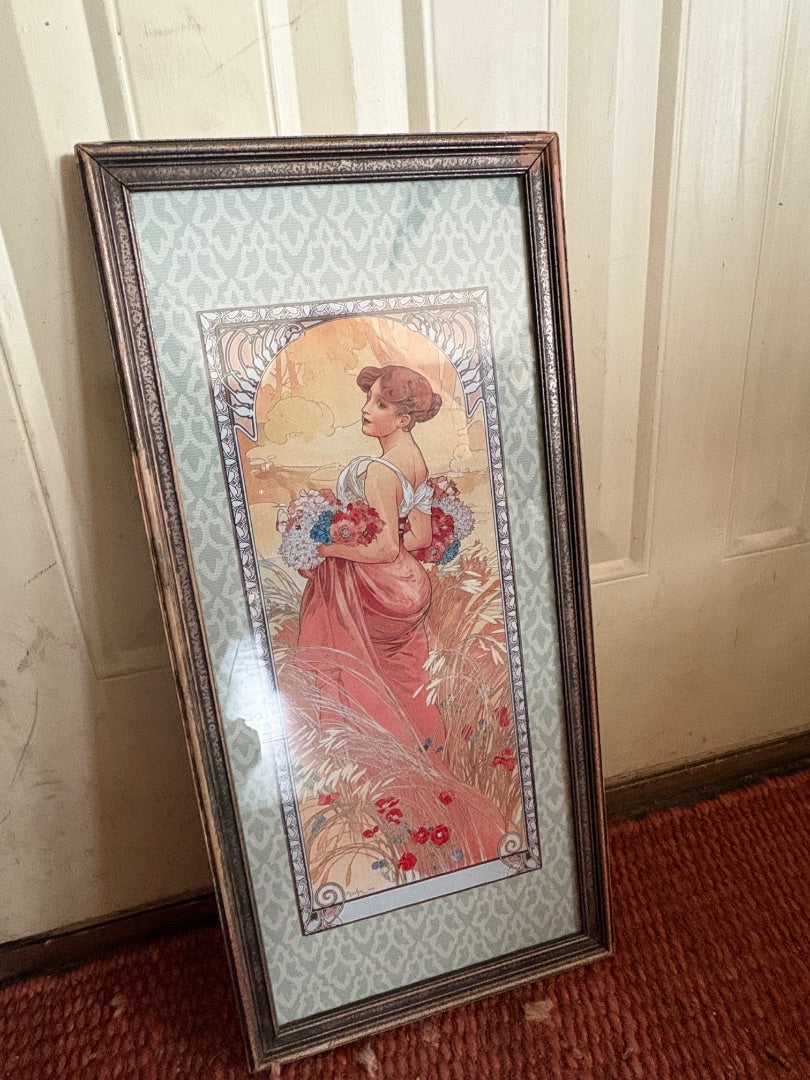 Multi colors Mucha Framed art