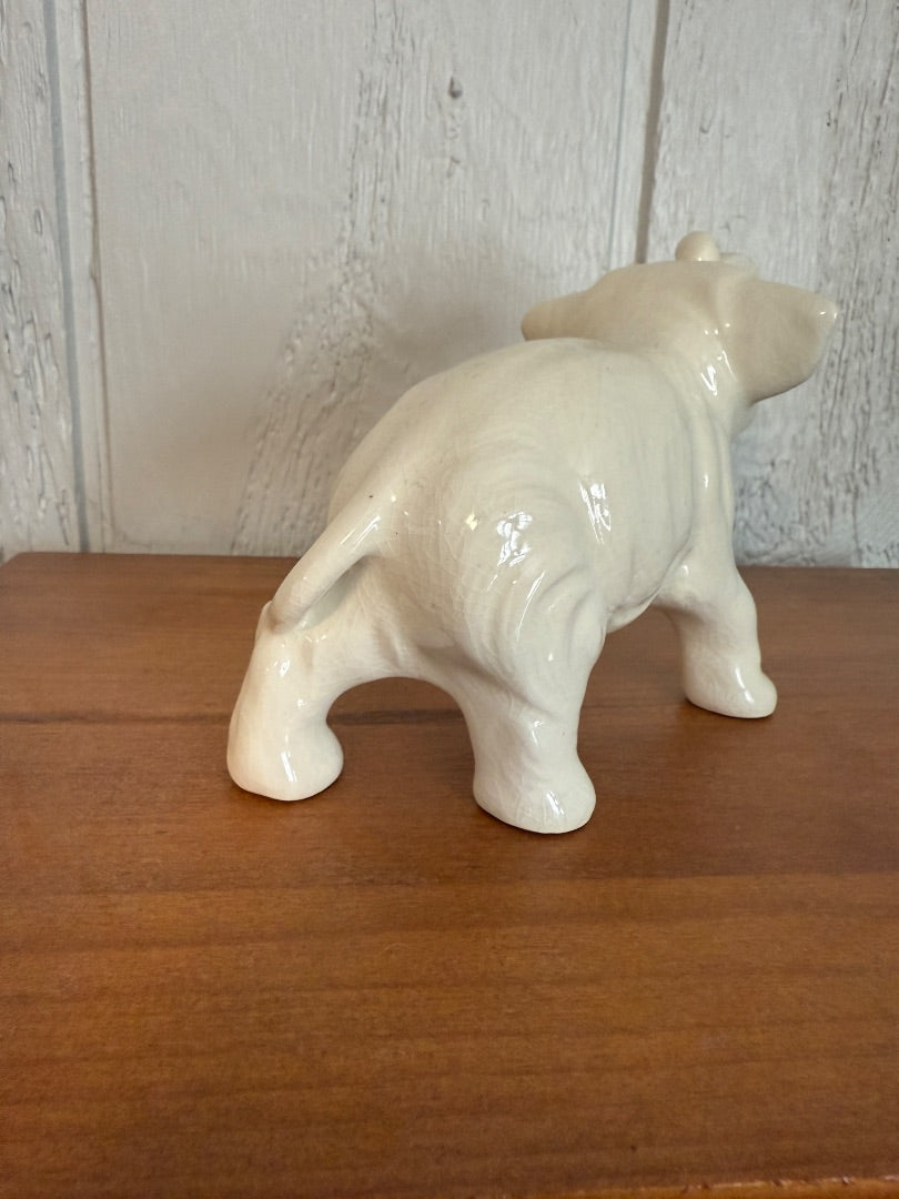 White  Vintage Elephant Made in Japan, 4 1/4” tall, 5 1/2 wide