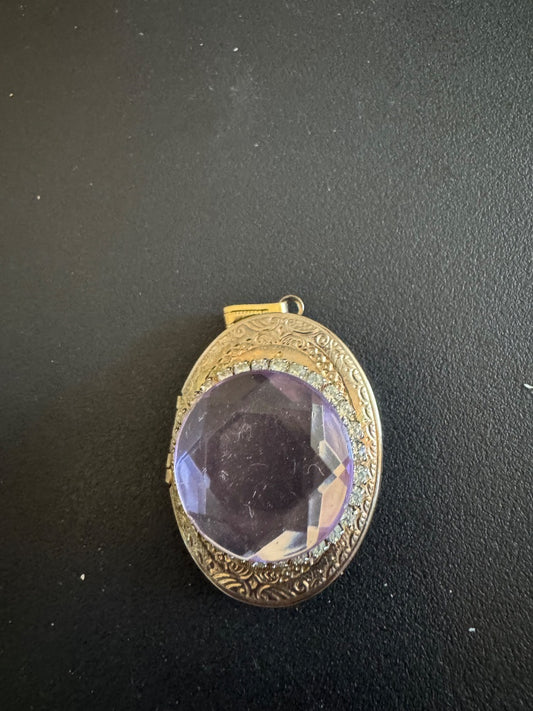 Costume Purple and silver tone locket