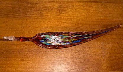 Purple, multi Murano Venezia Murano Art Glass Calligraphy Pen, 8 1/4” long