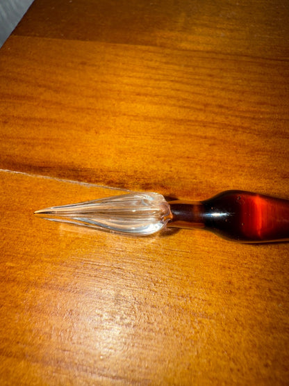 Purple, multi Murano Venezia Murano Art Glass Calligraphy Pen, 8 1/4” long