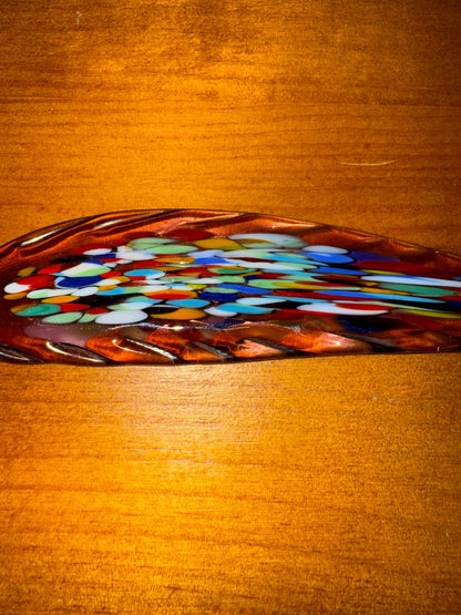 Purple, multi Murano Venezia Murano Art Glass Calligraphy Pen, 8 1/4” long