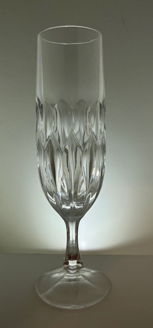 Clear Nachtmann Edelweiss Fluted Champagne Crystal Glass, 8"