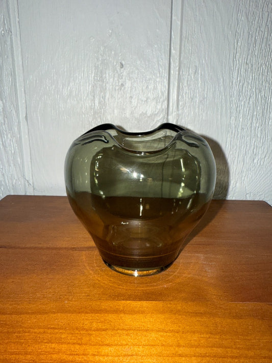 Smoke Viking Glass Viking Epic Rose Bowl Smoke, 4” tall, 4” across