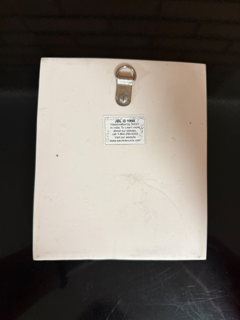 Cream and blue JBL Odin with Hounds and Ravens Plaque, 6 1/4 by 5 1/4