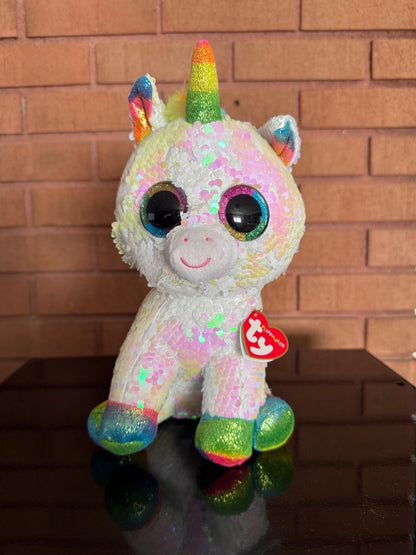 Rainbow iridescent Ty Flipable Pixy the Unicorn Flipables by Ty, 11”