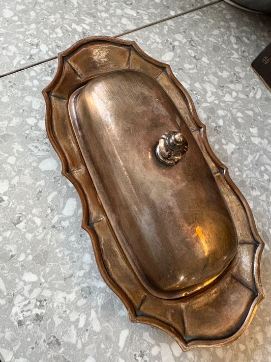Silver butter dish