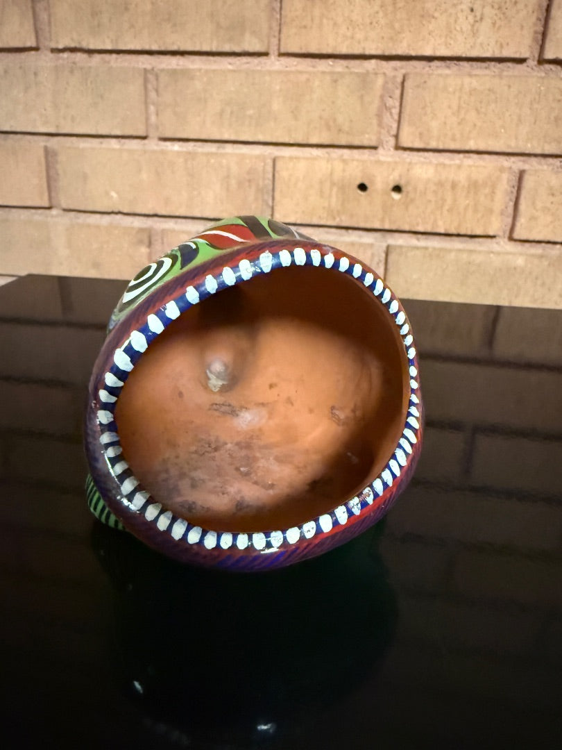 Multi  Mexican Pottery Fish, 6” wide, 3 1/2” tall