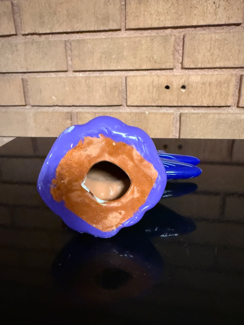 Multi  Colorful Mexican Pottery Angel Fish, 6 3:4” tall, 5 1/2” long