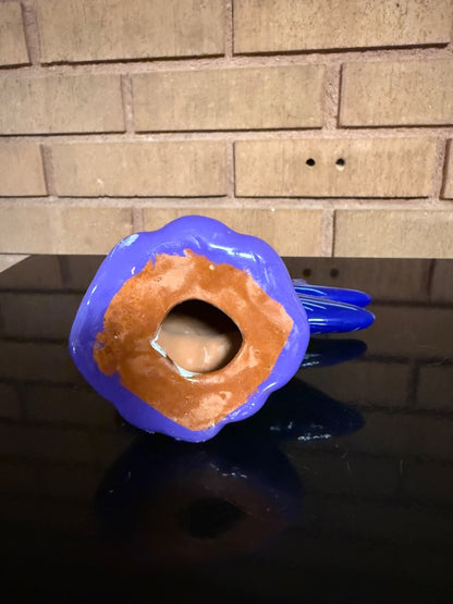 Multi  Colorful Mexican Pottery Angel Fish, 6 3:4” tall, 5 1/2” long