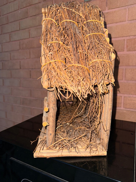 Brown  Nativity Manger Stable Only, 15” tall, 17” across