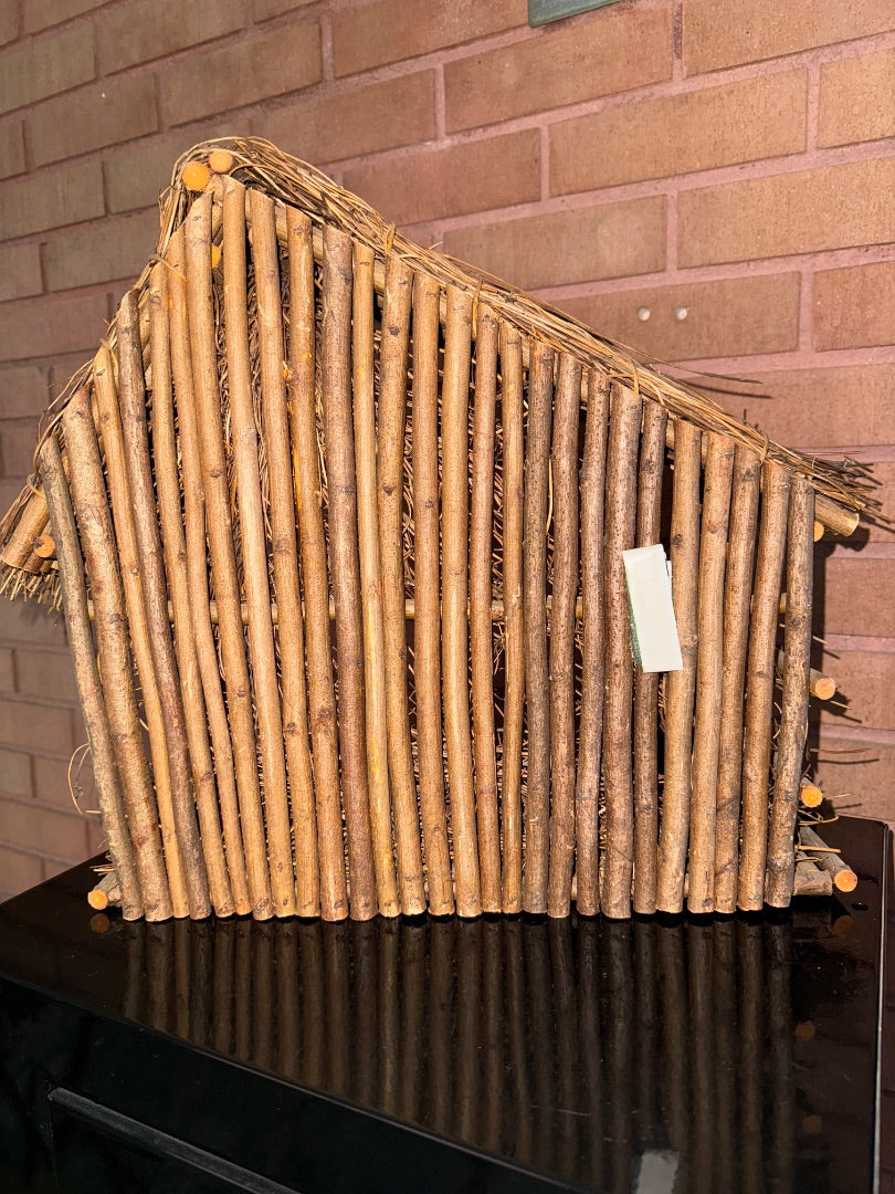 Brown  Nativity Manger Stable Only, 15” tall, 17” across